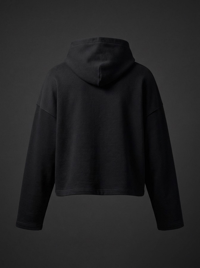 Hoodie, back view, cross on the back panel