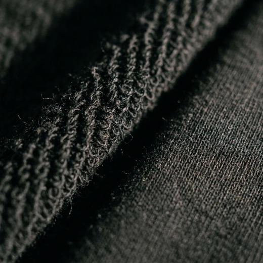 Macro photograph of French terry loopback fabric